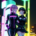 サイバーパンクの夜の街のデート(NovelAI) 5枚目