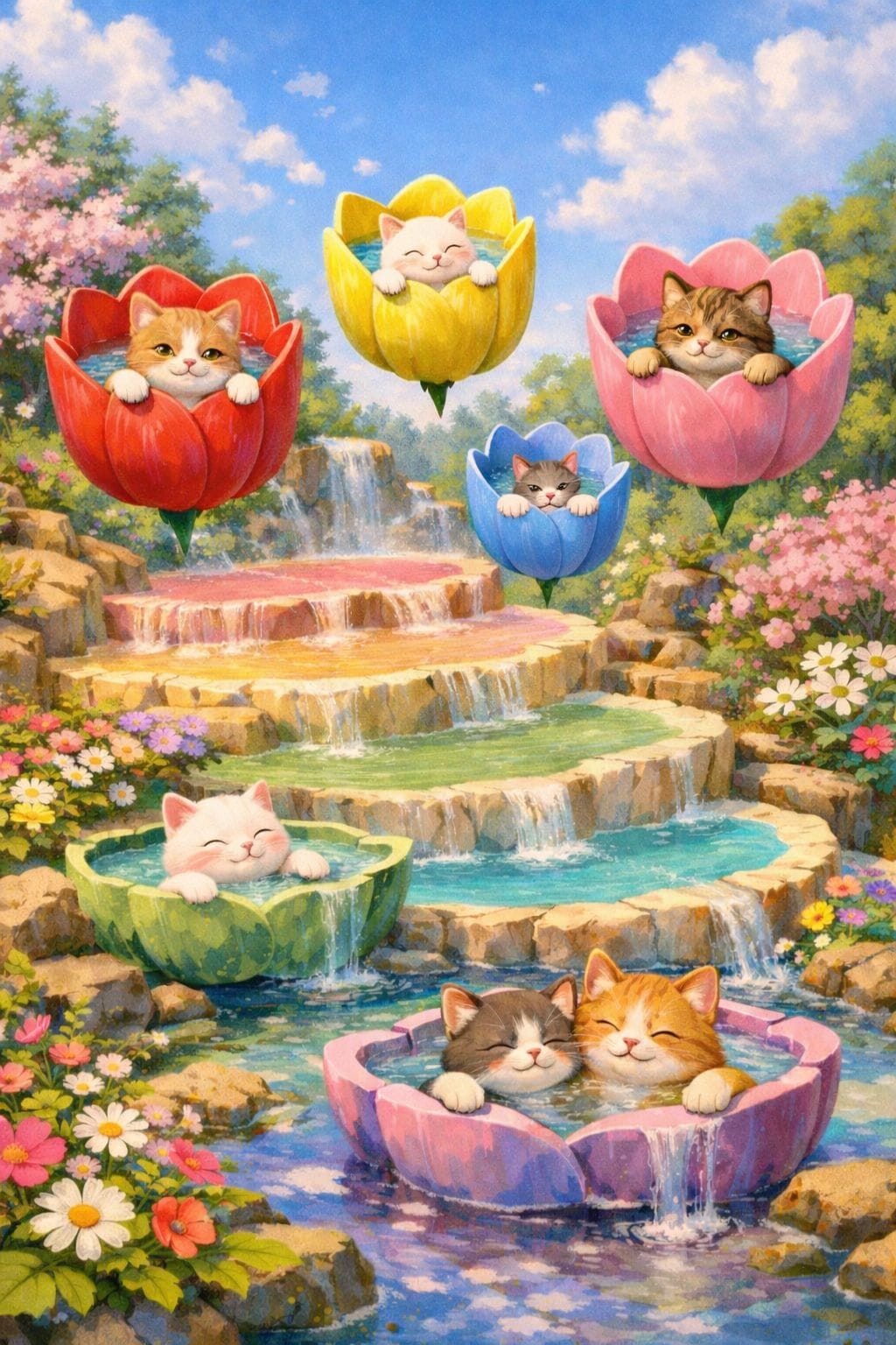 フラワー温泉 | の人気AIイラスト・グラビア