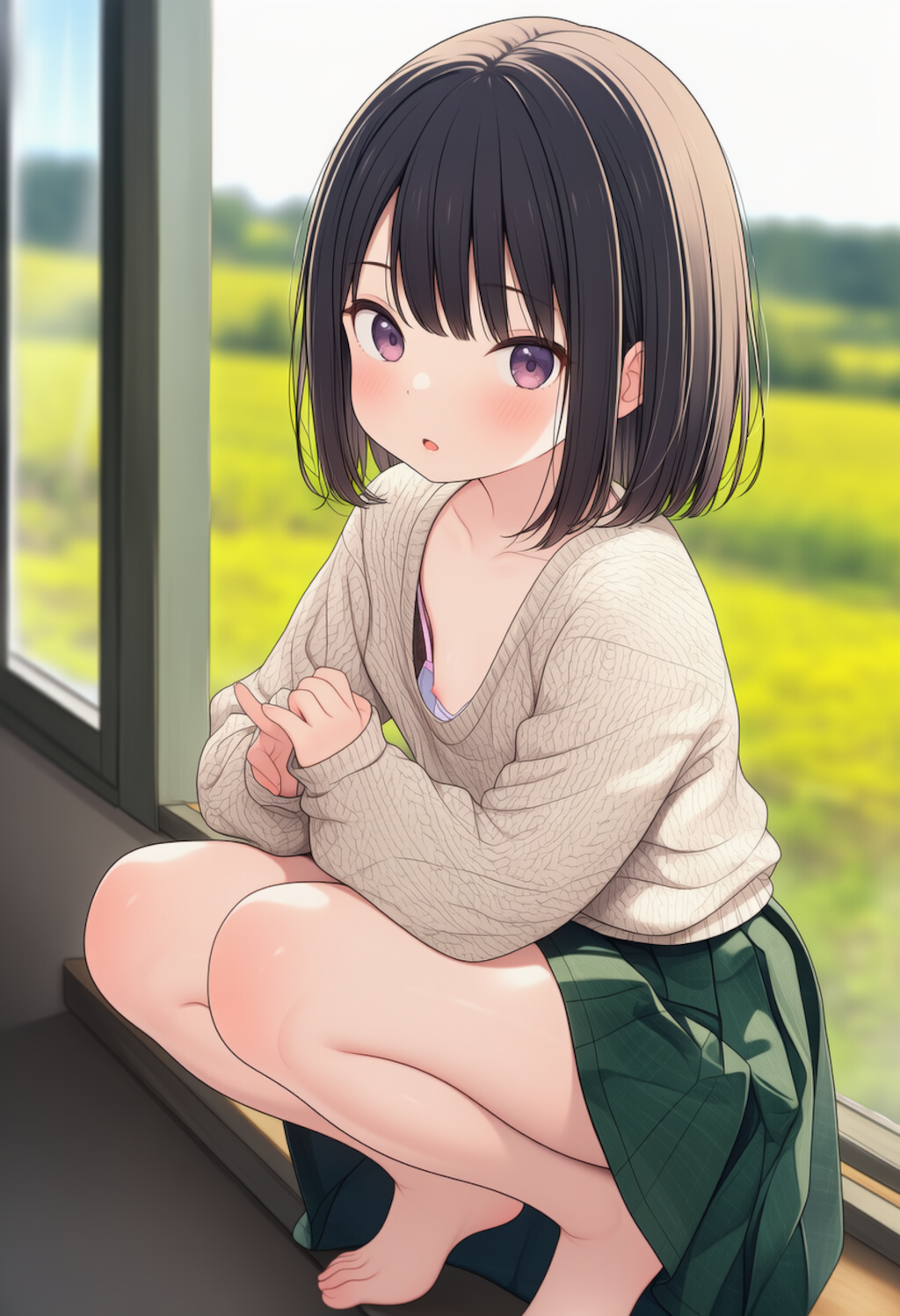 座ったら見えちゃった少女_260507