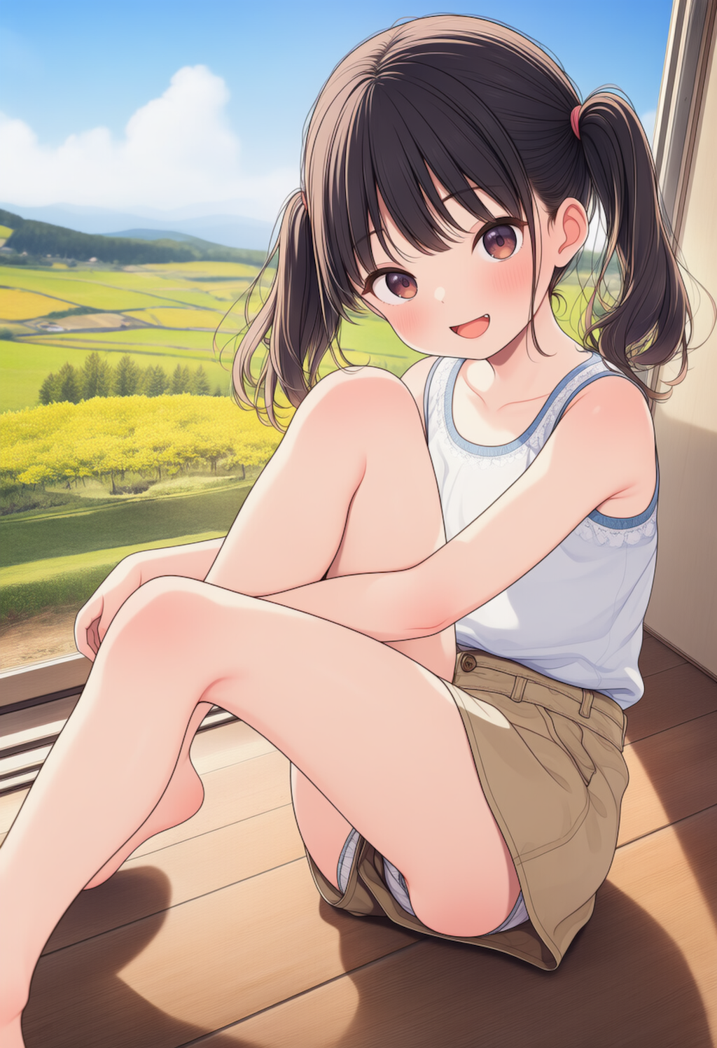 座ったら見えちゃった少女_260507