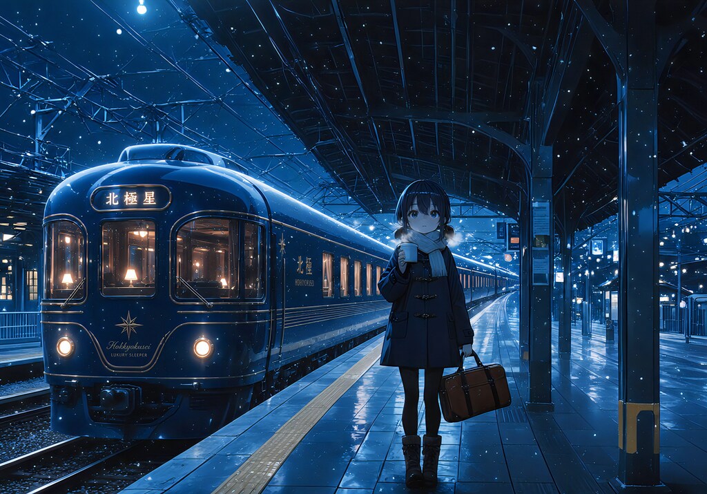 雪夜を走る寝台列車