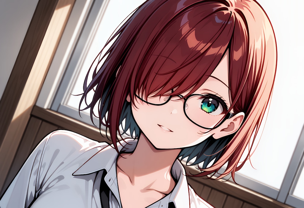 メガネ×メカクレ