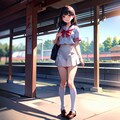 駅と少女 3枚目