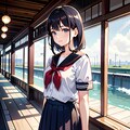 駅と少女 4枚目