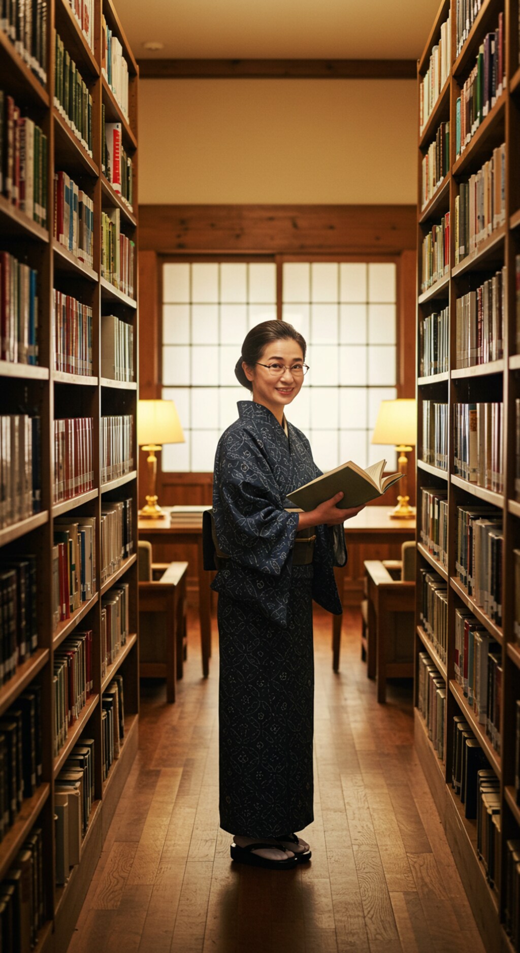 [がぞうどうぞ]浴衣+司書さん