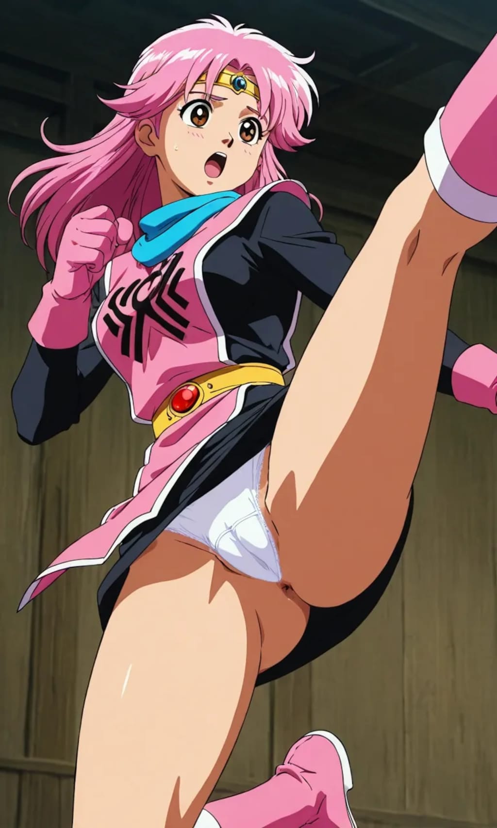 ハイキックパンチラ