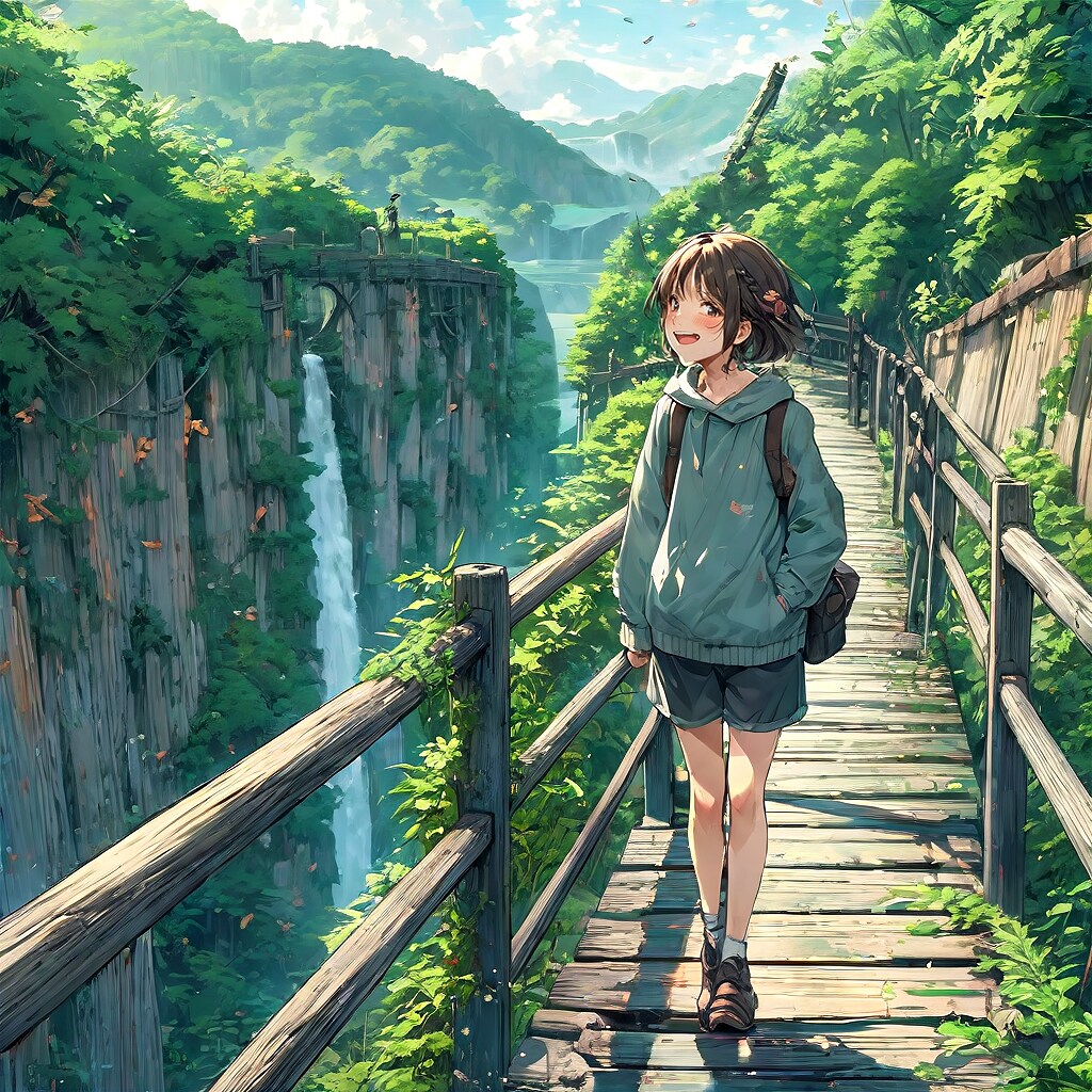 木の橋と少女75 | の人気AIイラスト・グラビア