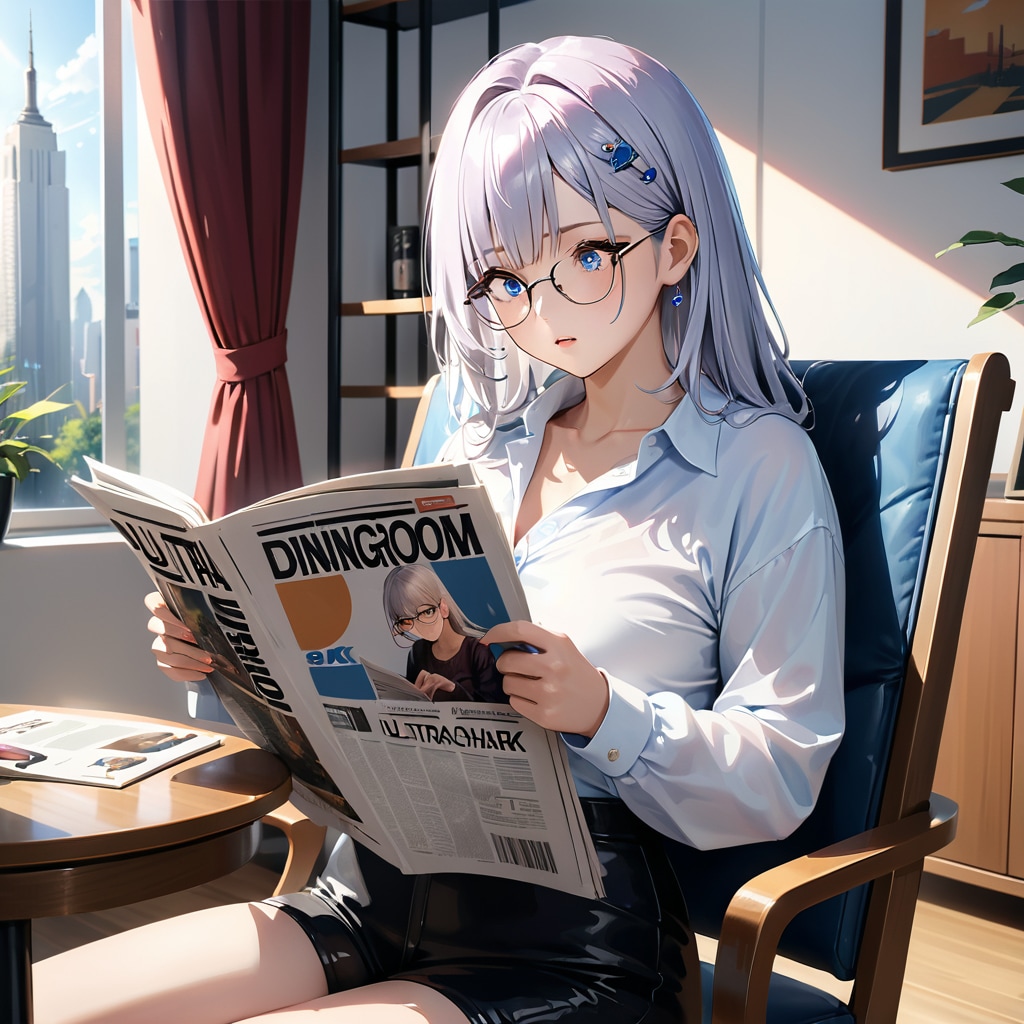 reading newspaper