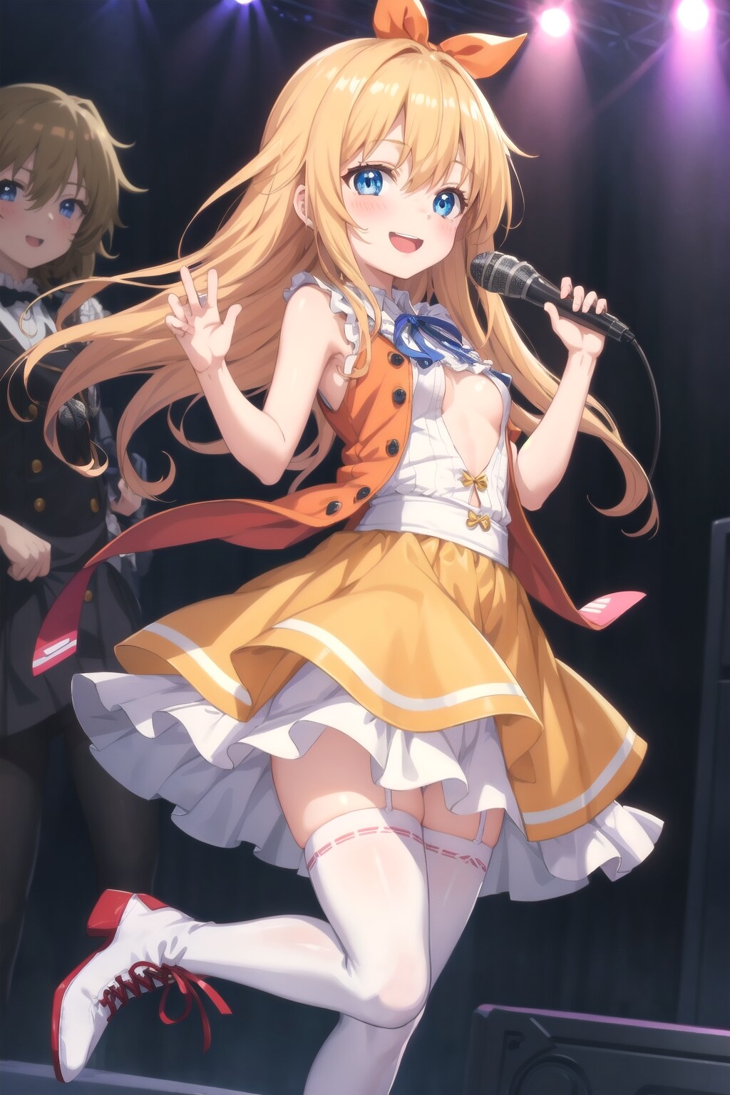 舞台挨拶するアイドル風愛梨紗ちゃん