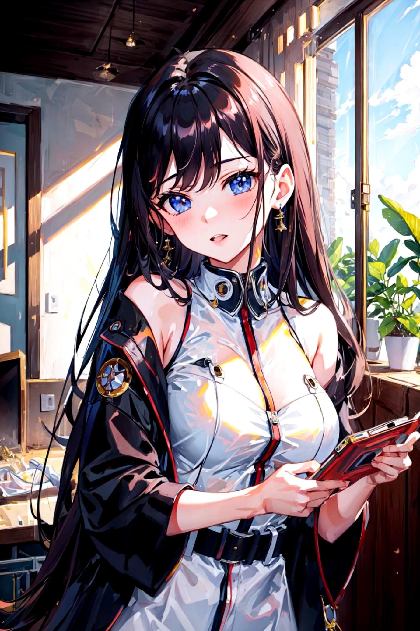 スマホでAIイラストを作る黒髪ちゃん | の人気AIイラスト・グラビア