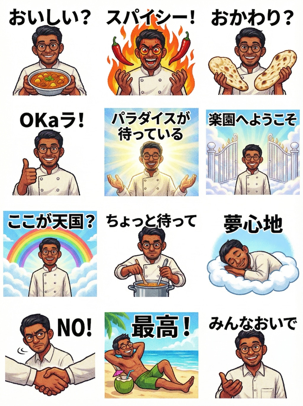 例のシェフLINEスタンプ
