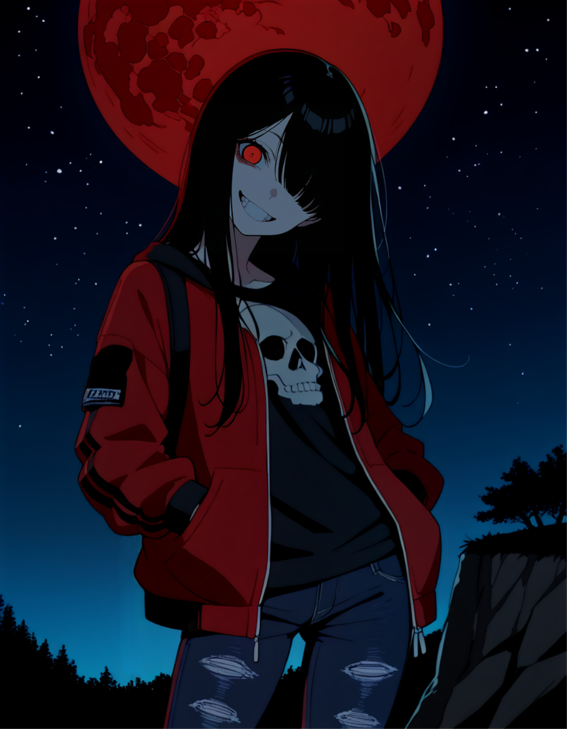 紅い月 | の人気AIイラスト・グラビア