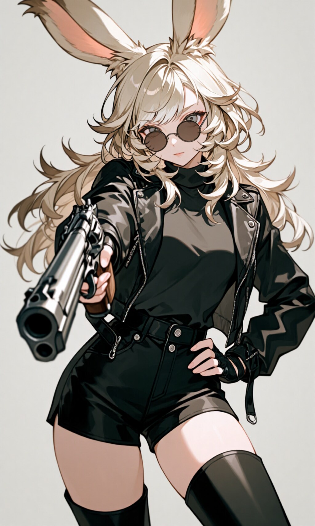 銃を構える兎娘