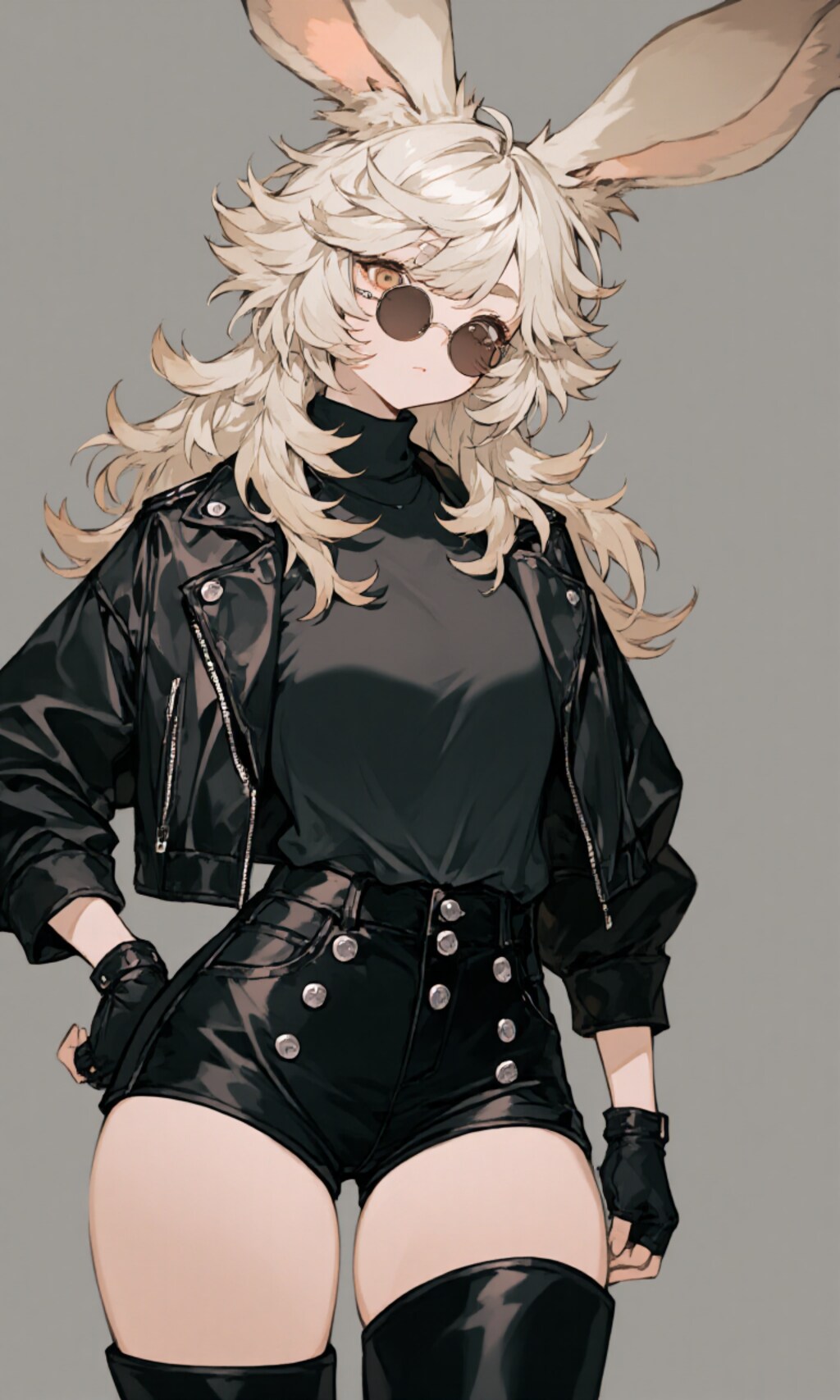 銃を構える兎娘