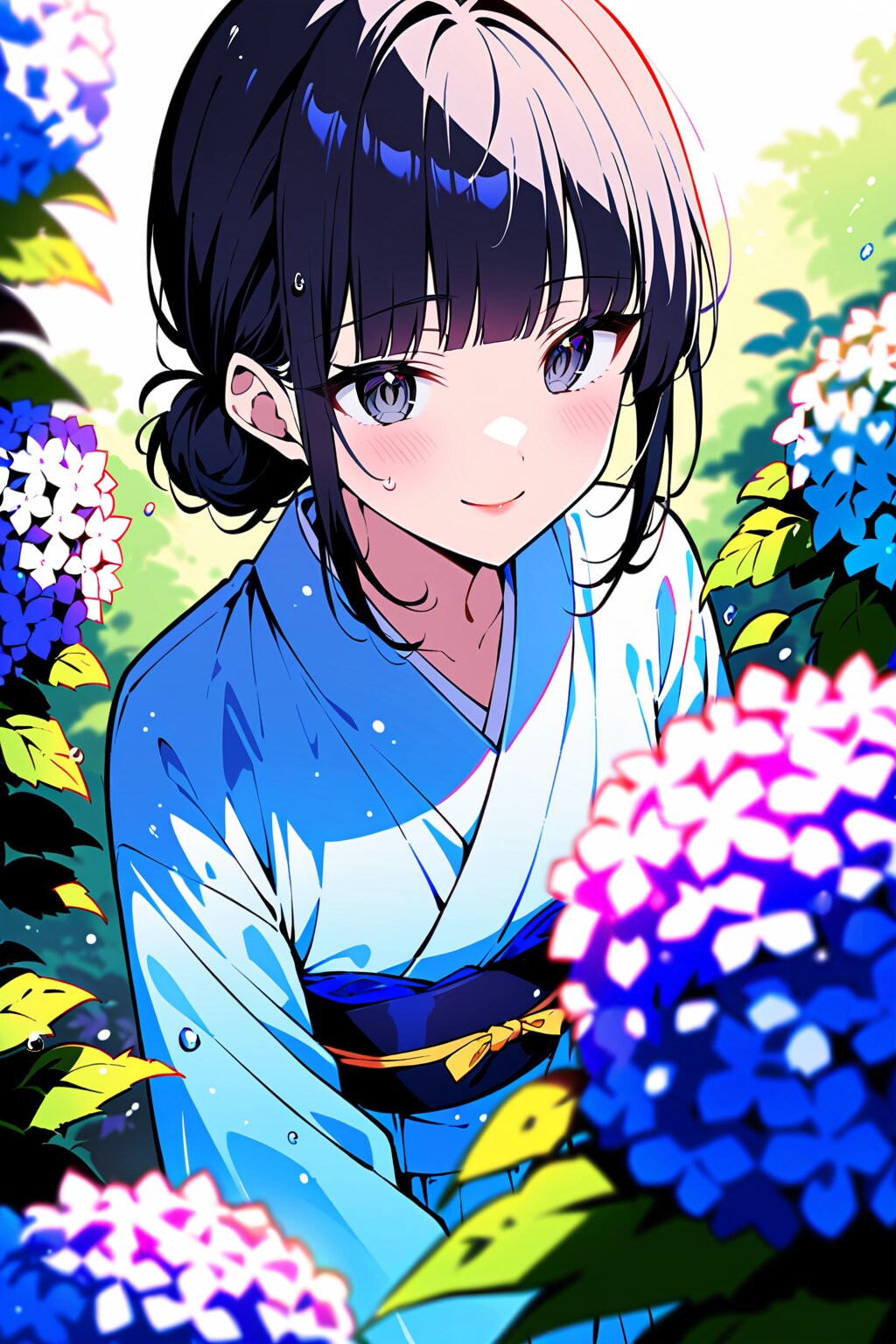 紫陽花と女の子　その２