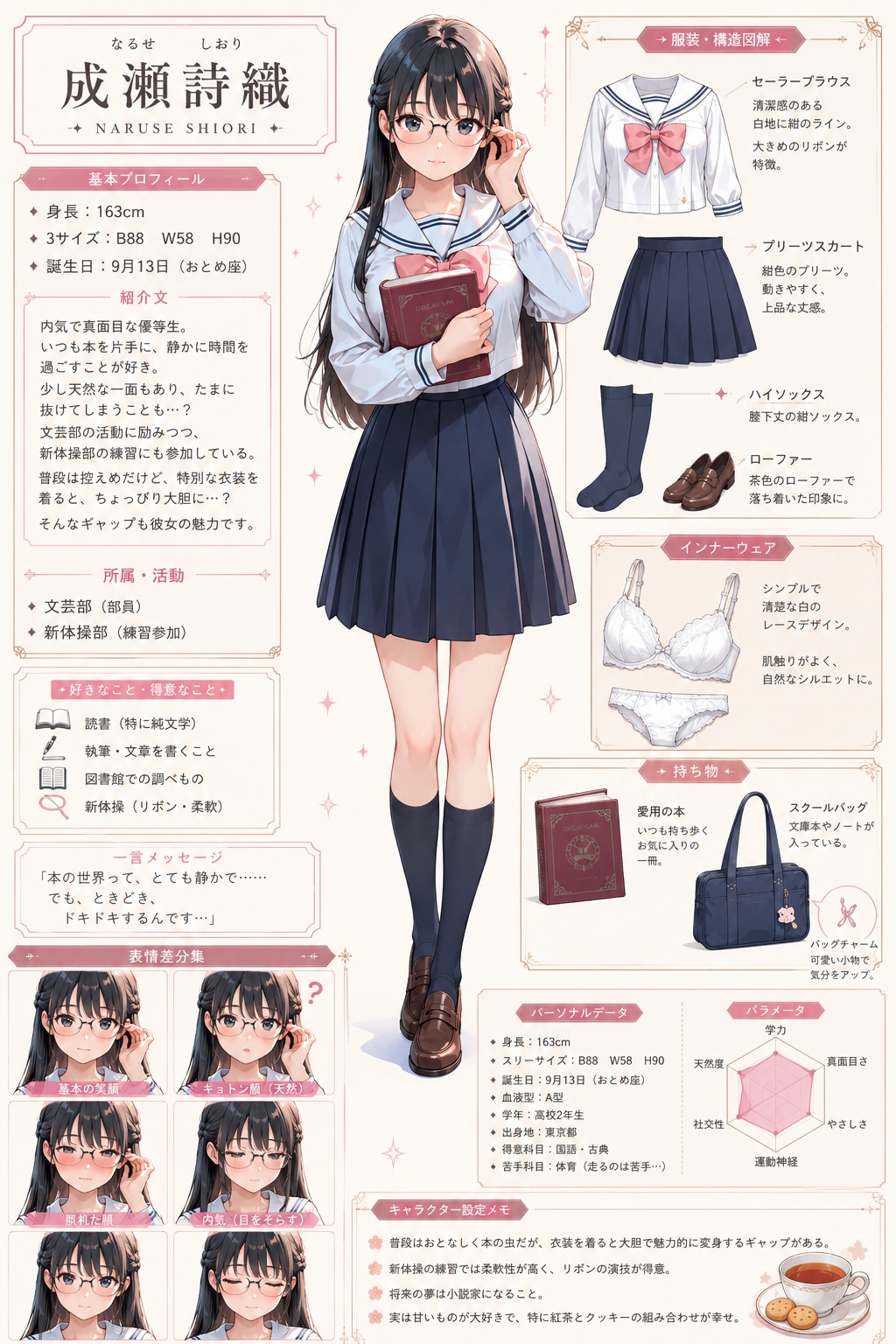 詩織ちゃんキャラシート | の人気AIイラスト・グラビア