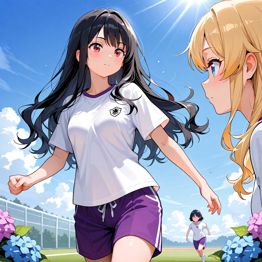 梅雨の晴れ間にサッカー