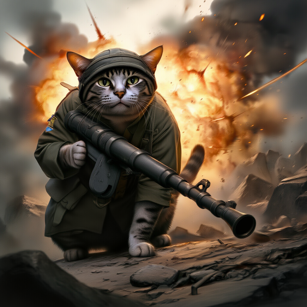 にゃんこ砲兵連隊戦闘中