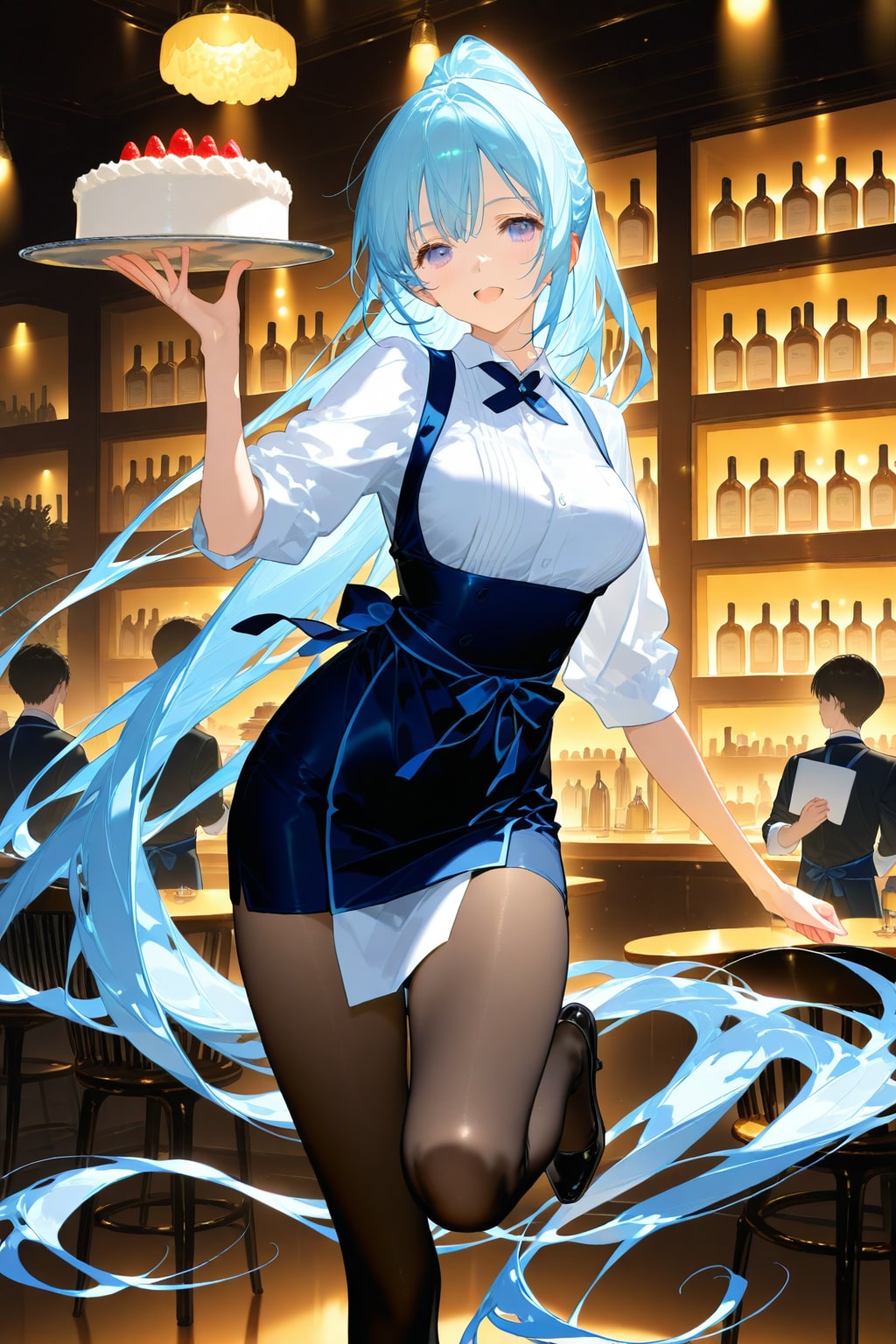 「ケーキ、お持たせしました～!」