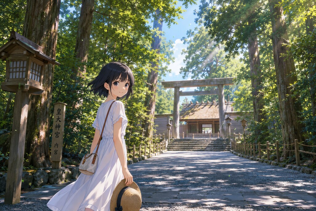 伊勢神宮と女の子