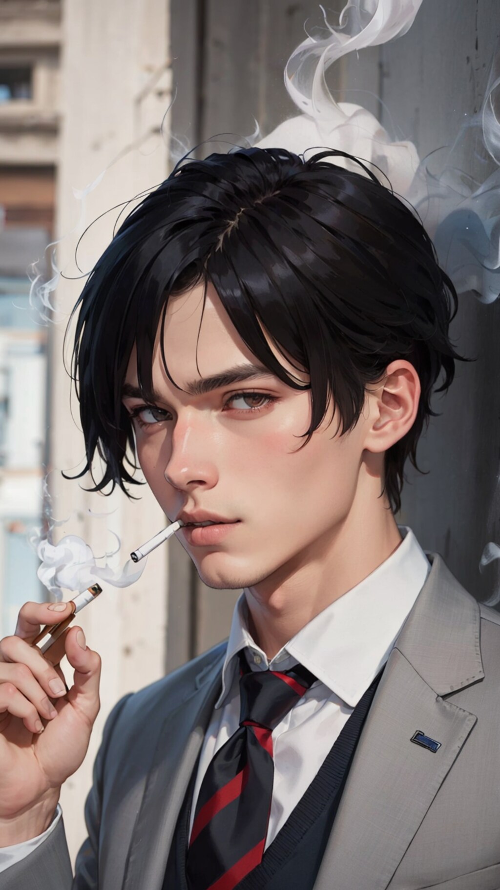 喫煙不良美少年