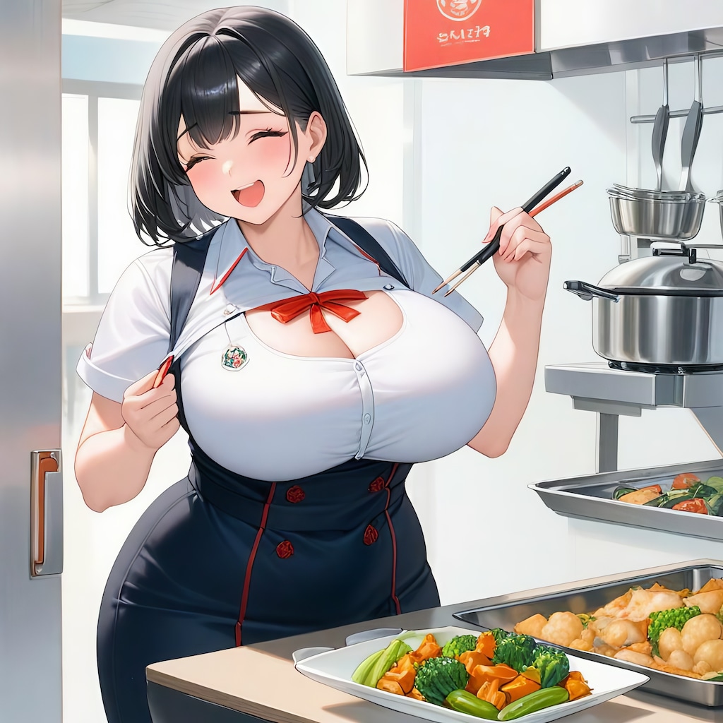 厨房の巨乳ちゃん