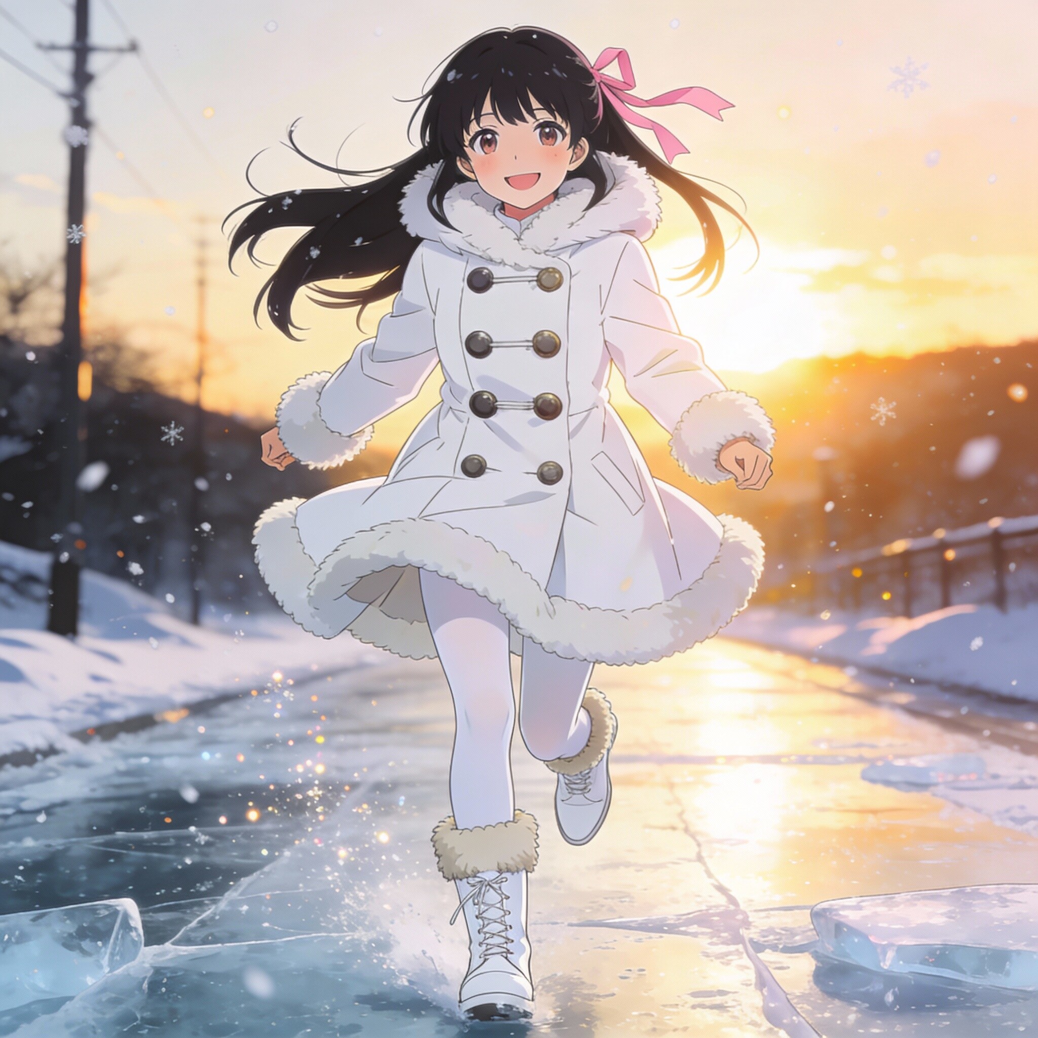 白コートの少女