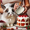 クリスマスケーキを作るウサギ 9枚目