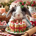 クリスマスケーキを作るウサギ 4枚目