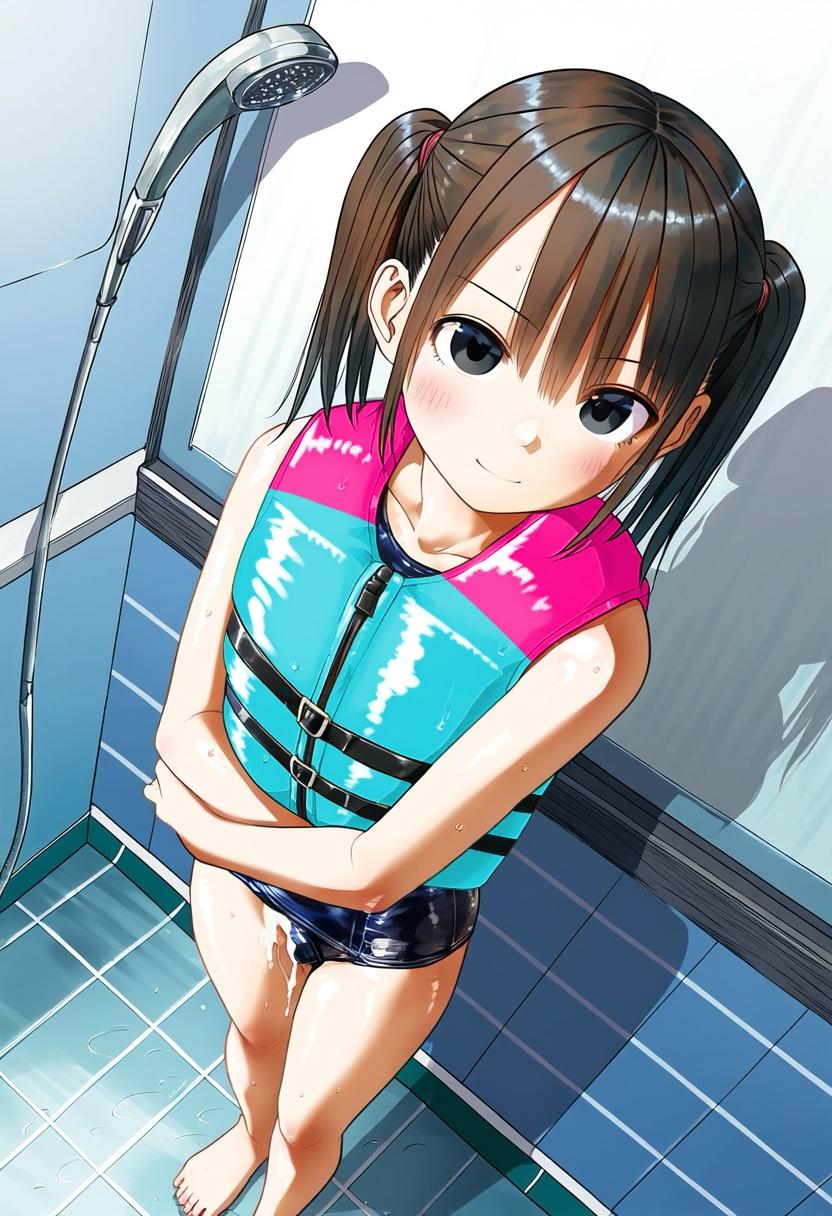 ライフジャケット着用モデルの女の子