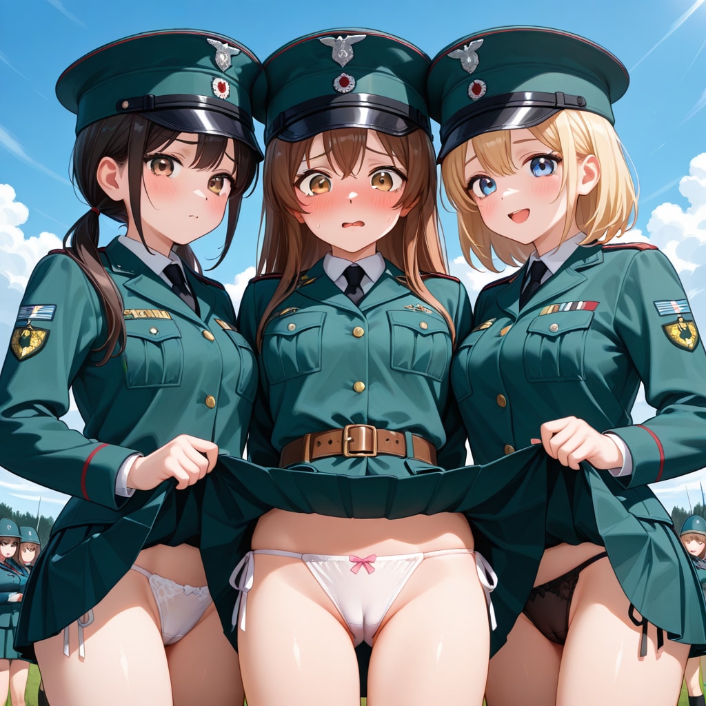 百合に挟まる女  軍人