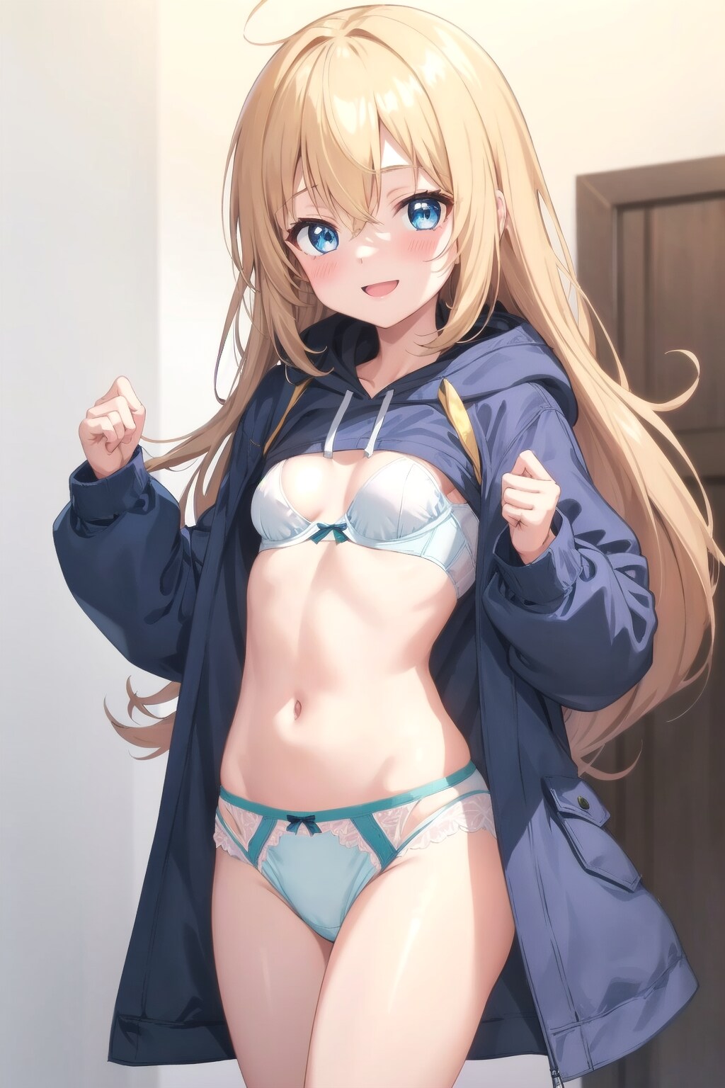 下着パーカーの金髪ちゃん