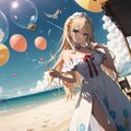 海・風船とメイド 3枚目