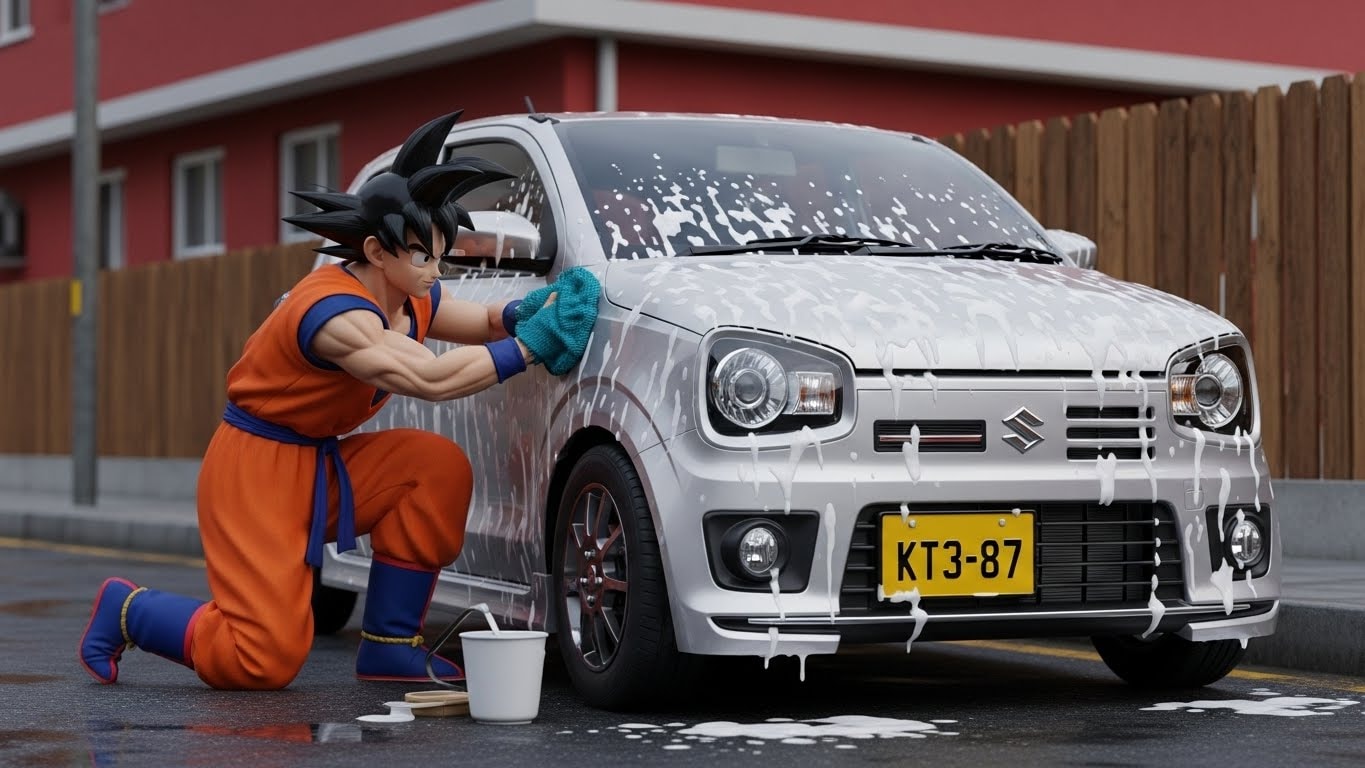 孫悟空がアルトワークスを洗う | の人気AIイラスト・グラビア