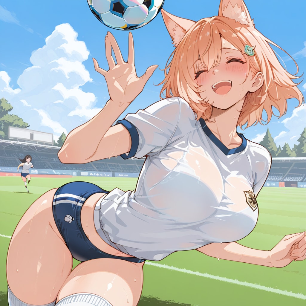 朝からサッカー！
