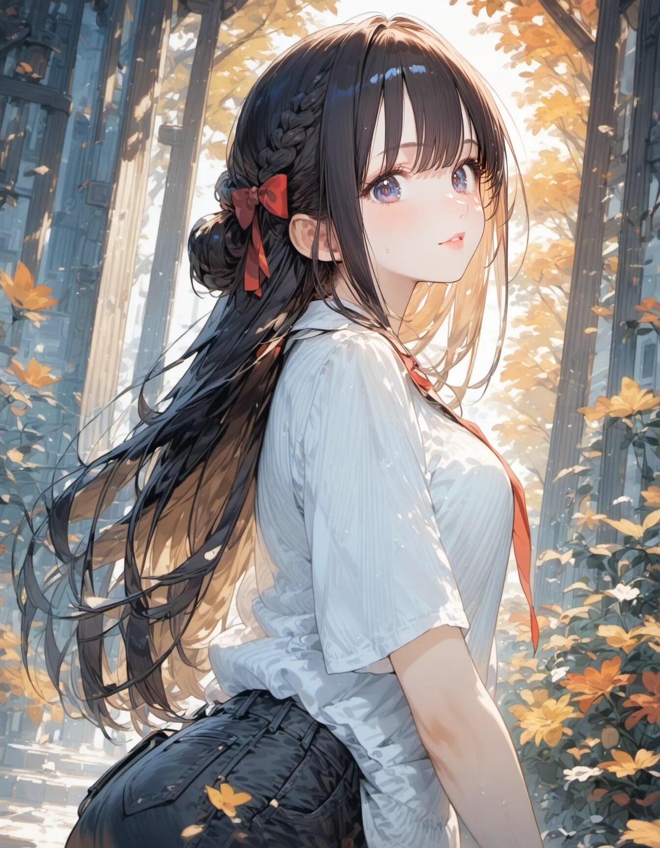Autumn Wind Behind Her Smile | の人気AIイラスト・グラビア