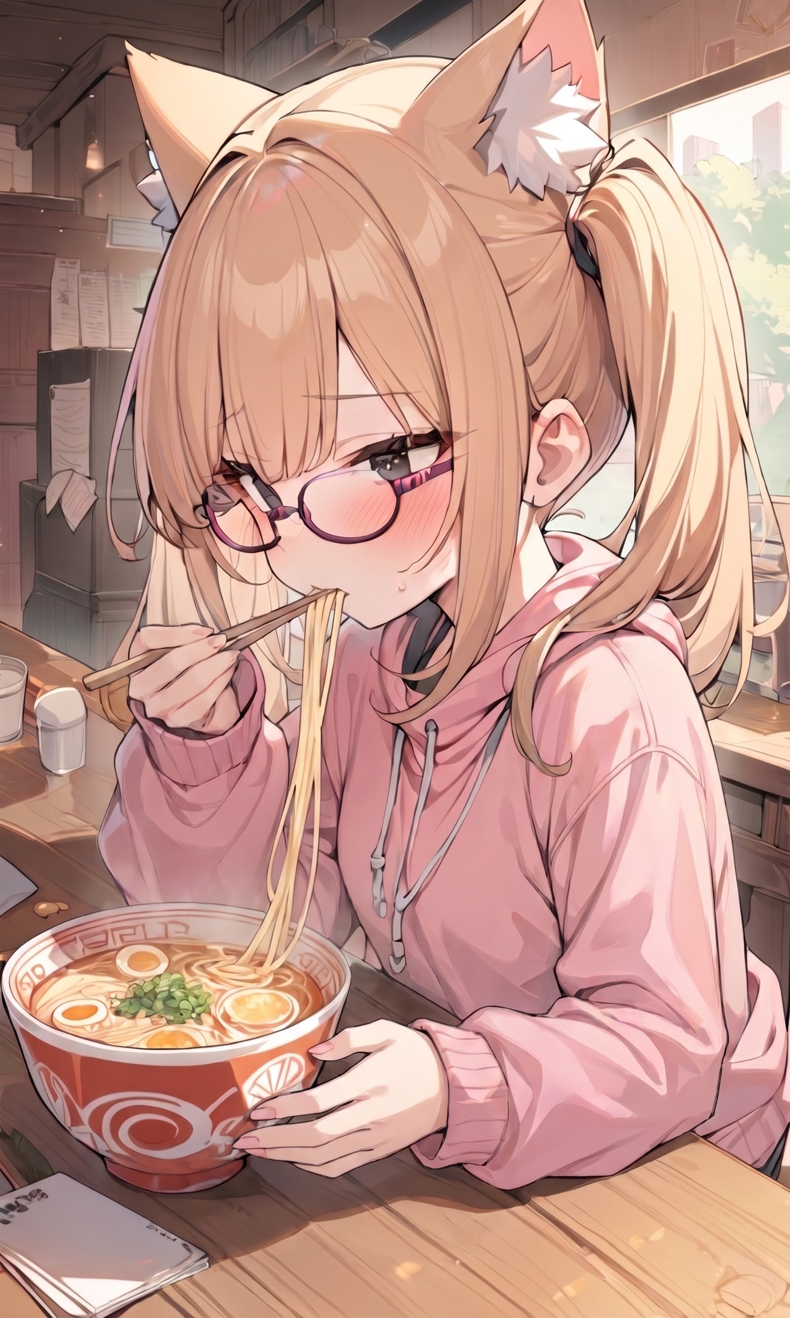 まや「ラーメンすする」こるり「喋れ」