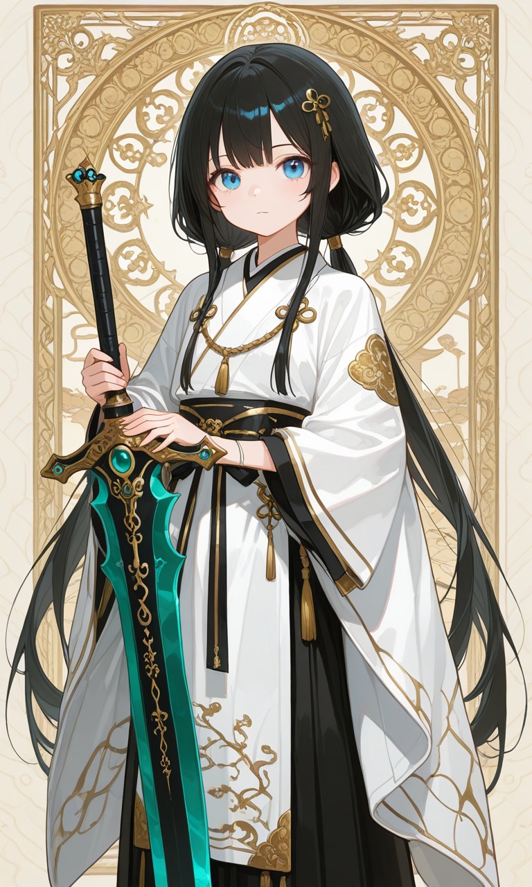 和風ファンタジーっぽい見た目の黒髪少女