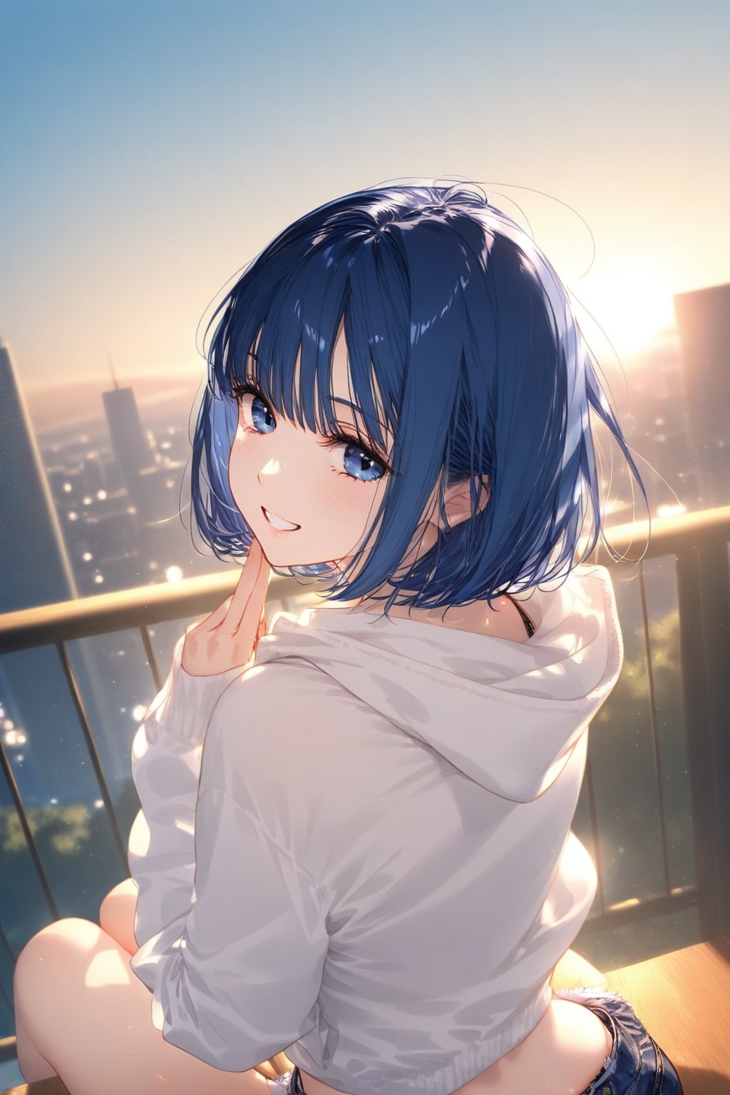 夕日をバックにWAVEちゃん | の人気AIイラスト・グラビア