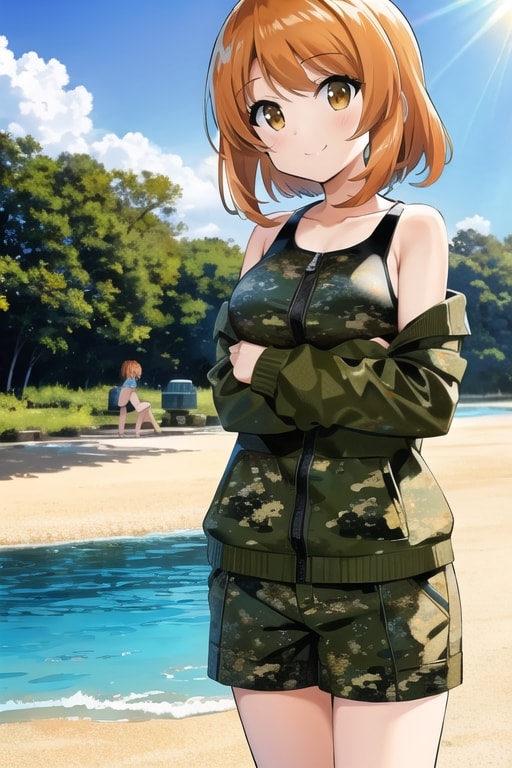 西住みほさん、海へ | の人気AIイラスト・グラビア