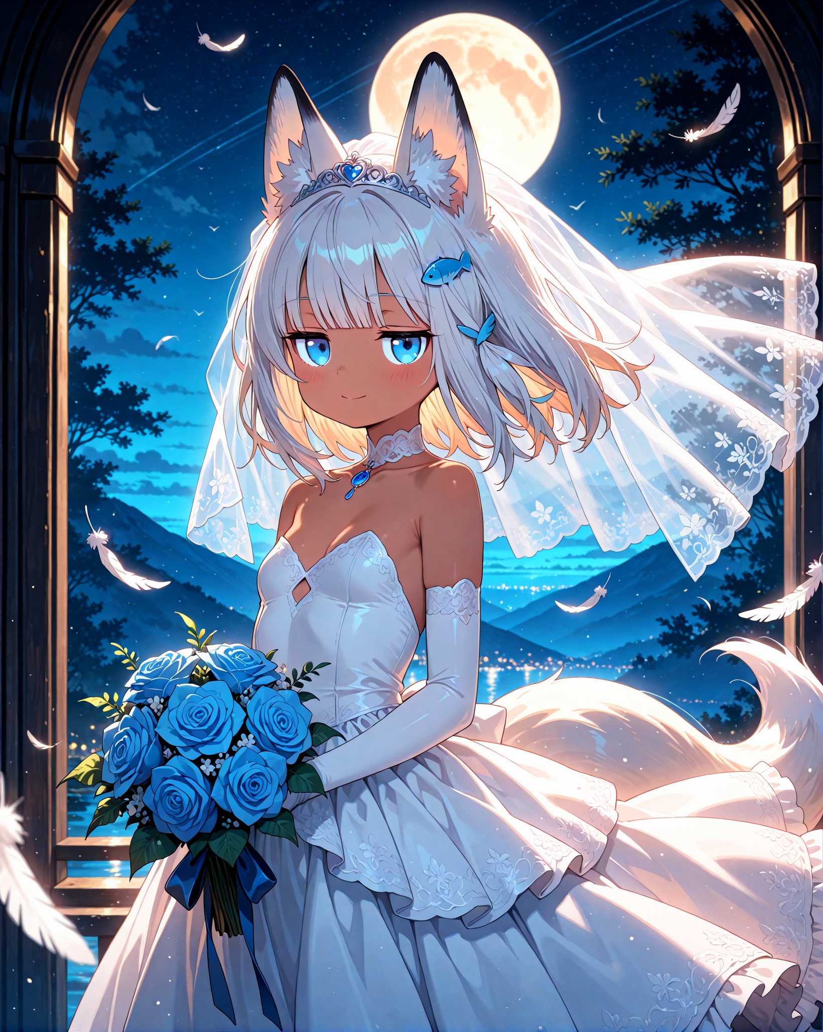 ウェディングドレス白狐ちゃん