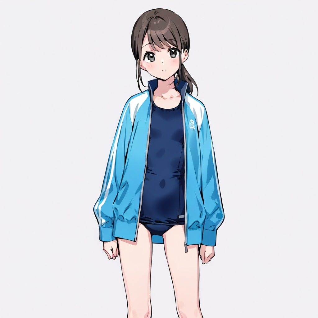 水着＋ジャージ（チャック開き）