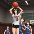 女バスのジャンプシュート348 12枚目
