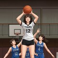 女バスのジャンプシュート348 9枚目