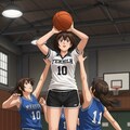 女バスのジャンプシュート348 7枚目