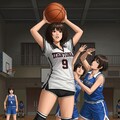 女バスのジャンプシュート348 6枚目