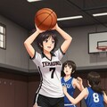 女バスのジャンプシュート348 4枚目
