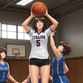 女バスのジャンプシュート348 2枚目