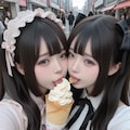 地雷系ちゃんのレズビアン012《クレープと自撮りSeaArt》 5枚目