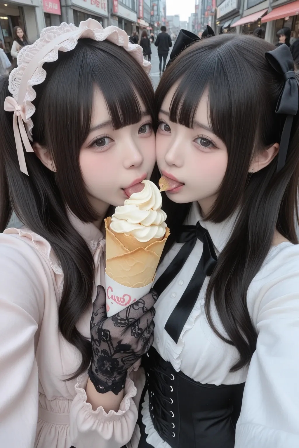 地雷系ちゃんのレズビアン012《クレープと自撮りSeaArt》